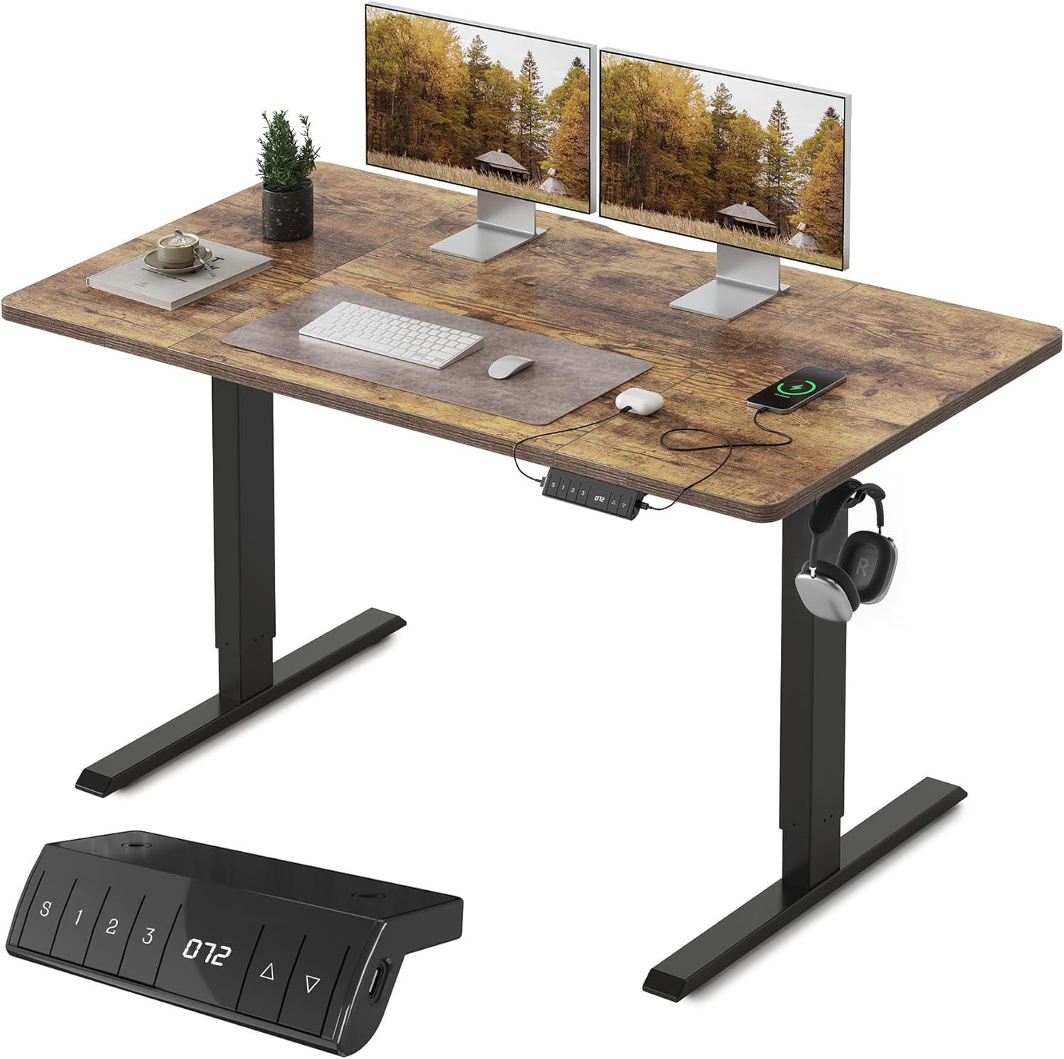 FEZIBO Bureau Assis-Debout Électrique 140x60cm