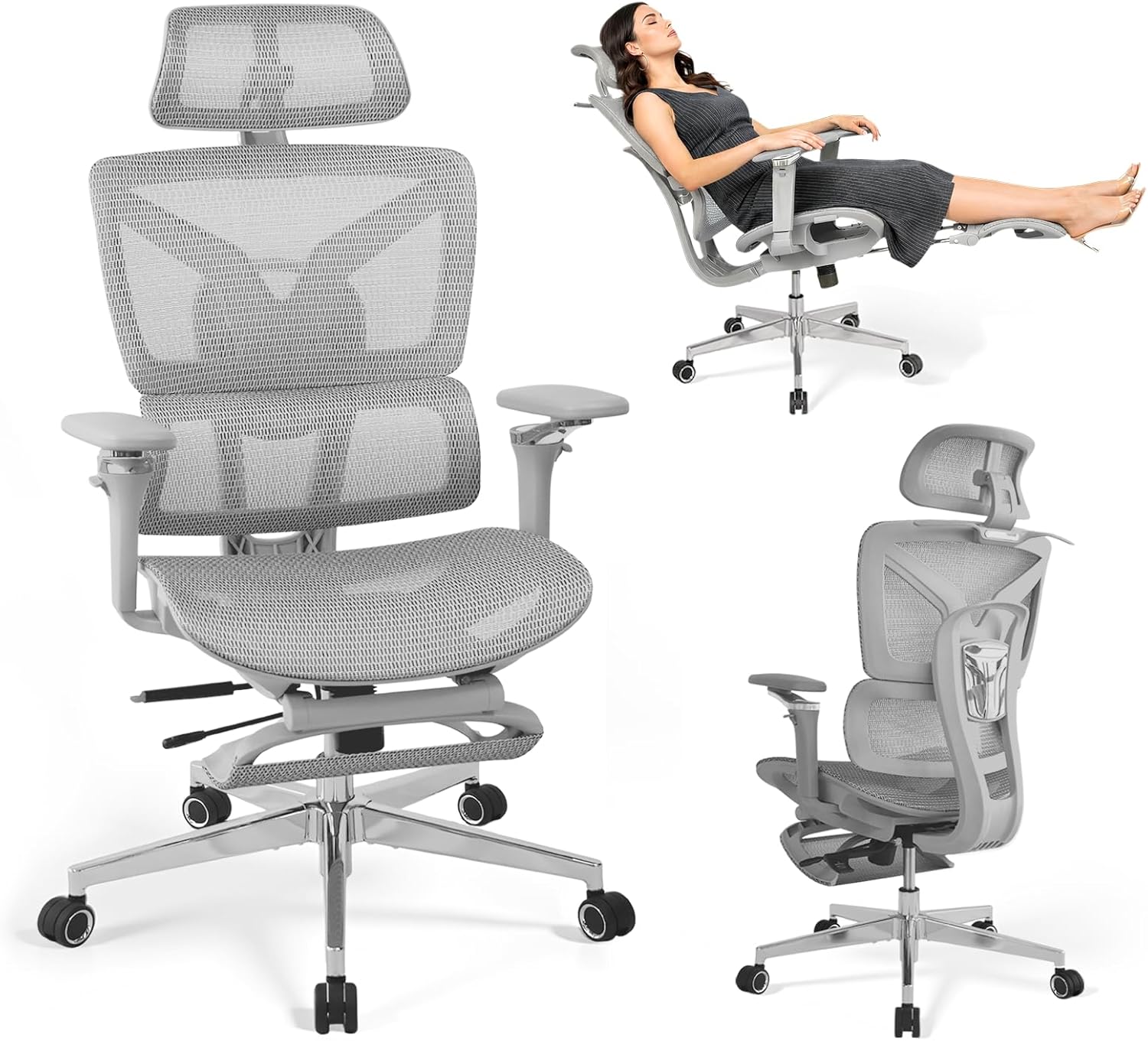 Rieior Chaise Gaming Ergonomique avec Repose-Pieds